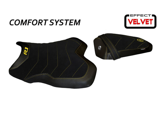 TAPPEZZERIA ITALIA Yamaha YZF-R1 (2015) Comfort Seat Cover "Cordova Total Black Velvet"