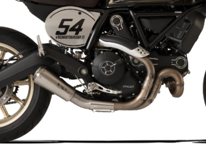 HP CORSE Ducati Scrambler 800 Slip-on Exhaust "GP-07 Satin" (EU homologated; with aluminum end-cap)