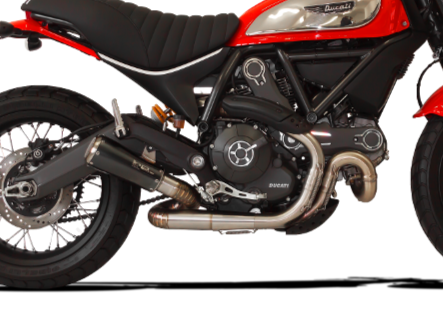 HP CORSE Ducati Scrambler 800 Slip-on Exhaust "GP-07 Black" (EU homologated; with wire mesh)