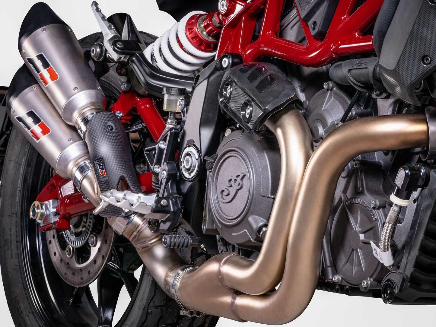 QD EXHAUST Indian FTR 1200 Dual Slip-on Exhaust "Gunshot" (EU homologated)