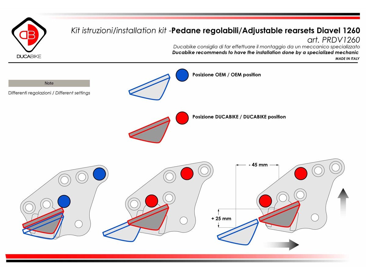 PRDV12601 - DUCABIKE Ducati Diavel 1260 (2019+) Adjustable Rearset