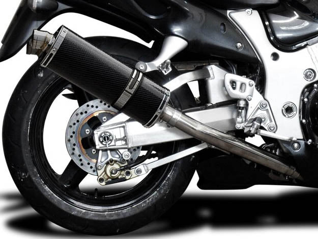 DELKEVIC Suzuki GSXR1300 Hayabusa (99/07) Full 4-2 Exhaust System with Stubby 14" Carbon Silencers