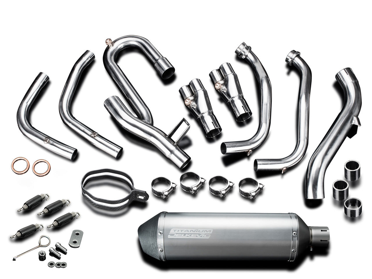 DELKEVIC Honda VFR1200X Crosstourer Full Exhaust System with 13.5" Titanium X-Oval Silencer