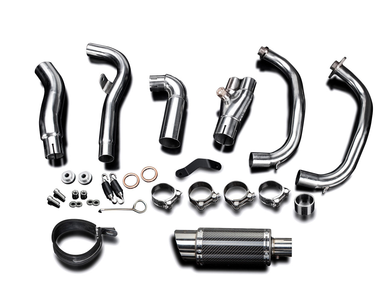 DELKEVIC Kawasaki Ninja 300 Full Exhaust System with Mini 8" Carbon Silencer