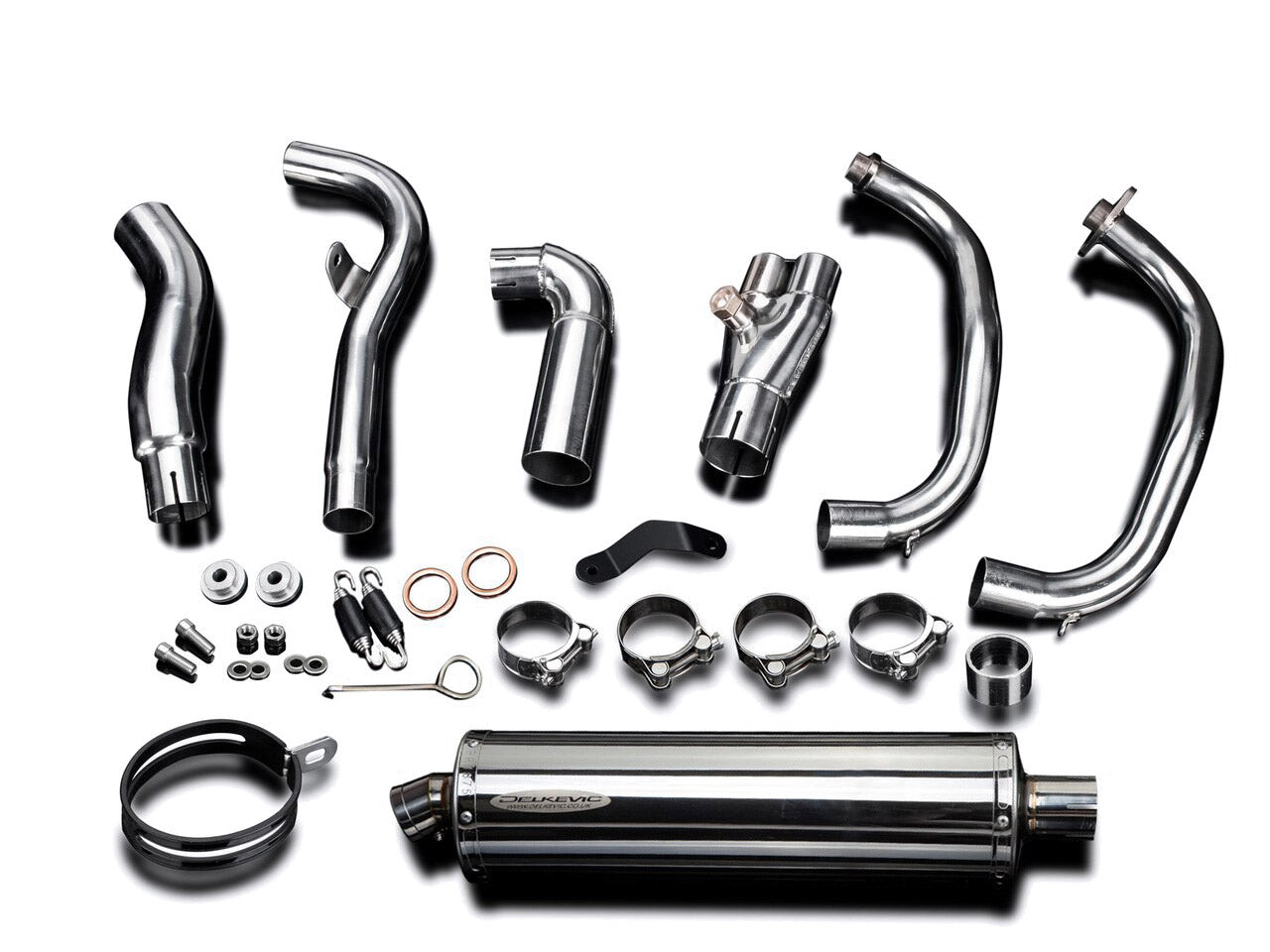 DELKEVIC Kawasaki Ninja 300 Full Exhaust System with Stubby 18" Silencer