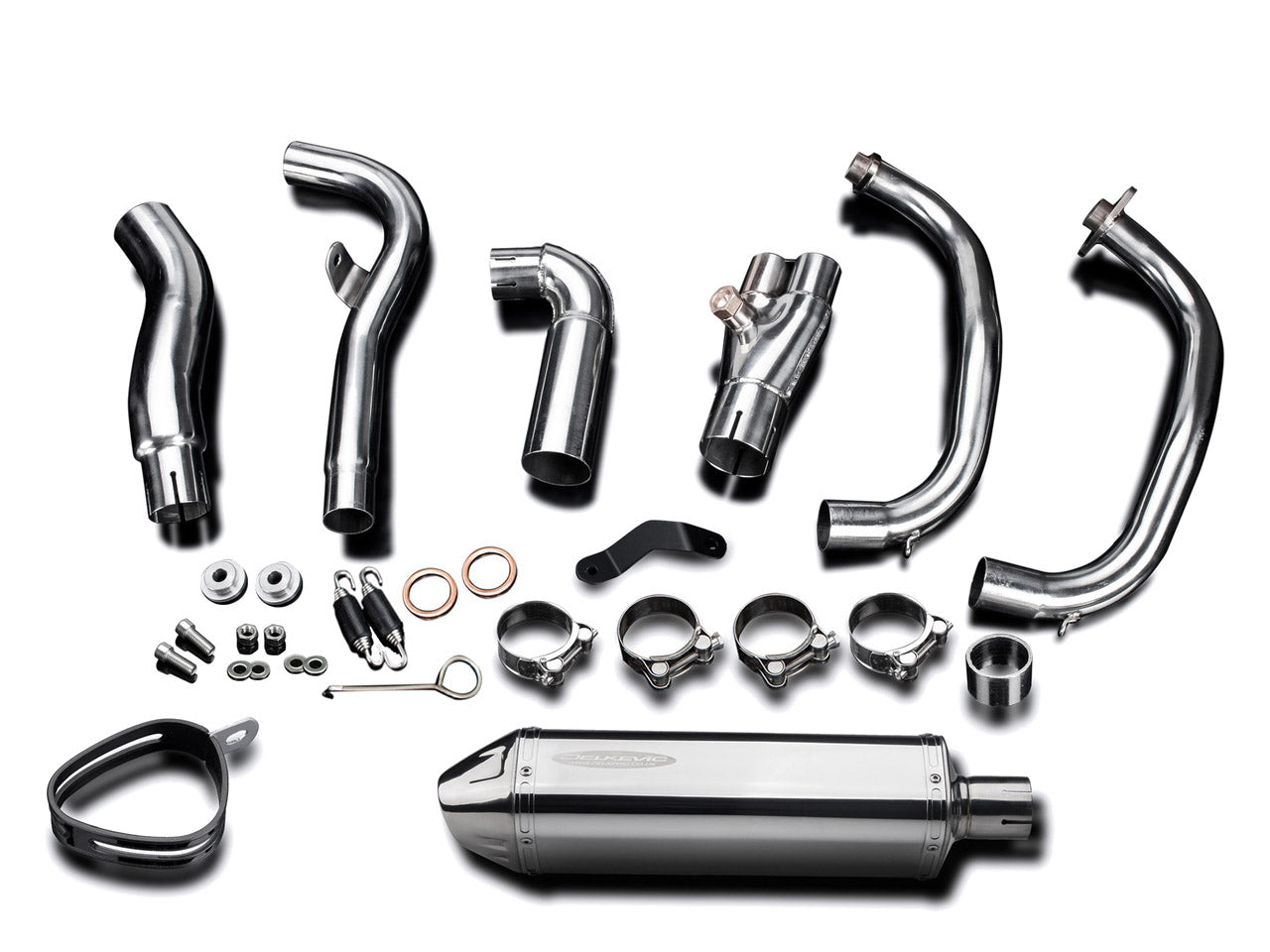 DELKEVIC Kawasaki Ninja 300 Full Exhaust System with 13" Tri-Oval Silencer