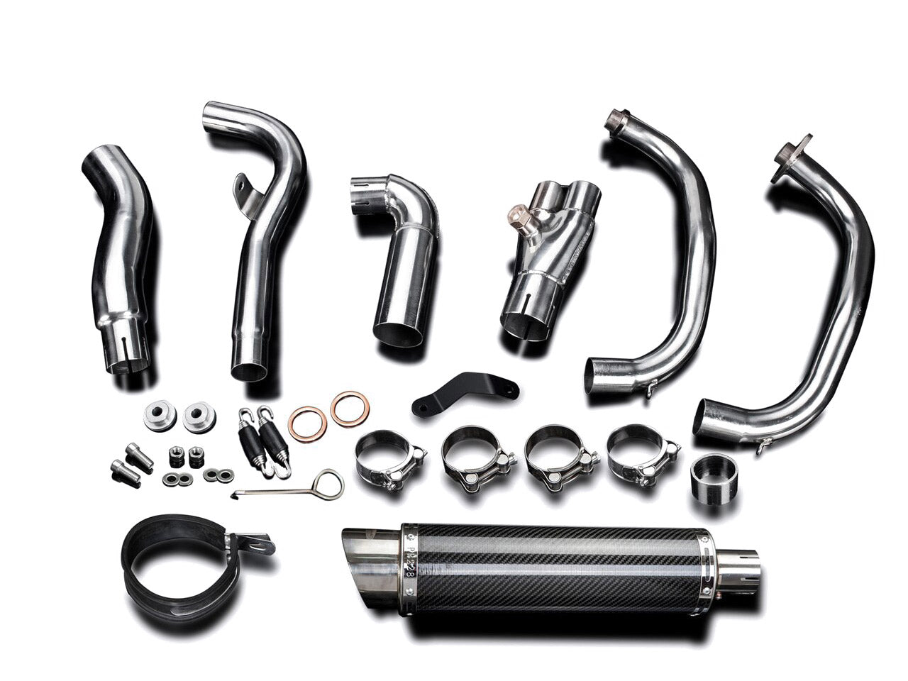 DELKEVIC Kawasaki Ninja 300 Full Exhaust System with DL10 14" Carbon Silencer