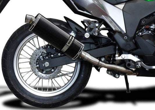 DELKEVIC Kawasaki KLE 300 Versys-X Full Exhaust System with Stubby 14" Carbon Silencer