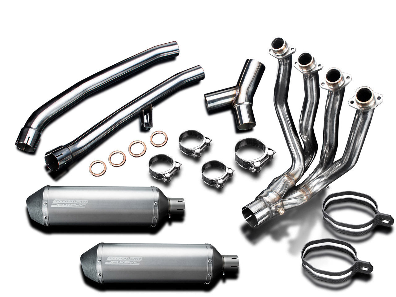 DELKEVIC Kawasaki Ninja ZX-14R Full Exhaust System with 13.5" Titanium X-Oval Silencers