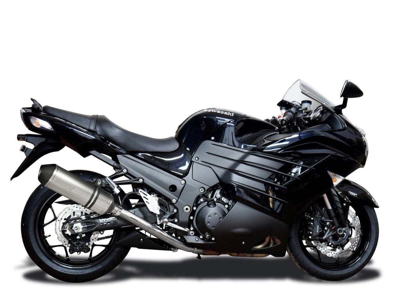 DELKEVIC Kawasaki Ninja ZX-14R Full Exhaust System with 13.5" Titanium X-Oval Silencers