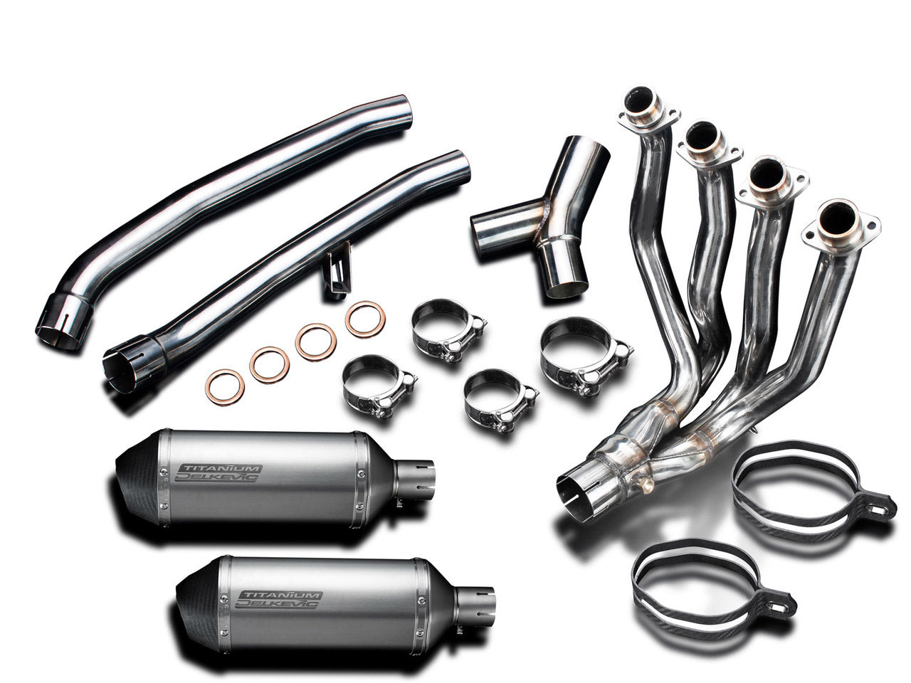 DELKEVIC Kawasaki Ninja ZX-14R Full Exhaust System with 10" Titanium X-Oval Silencers