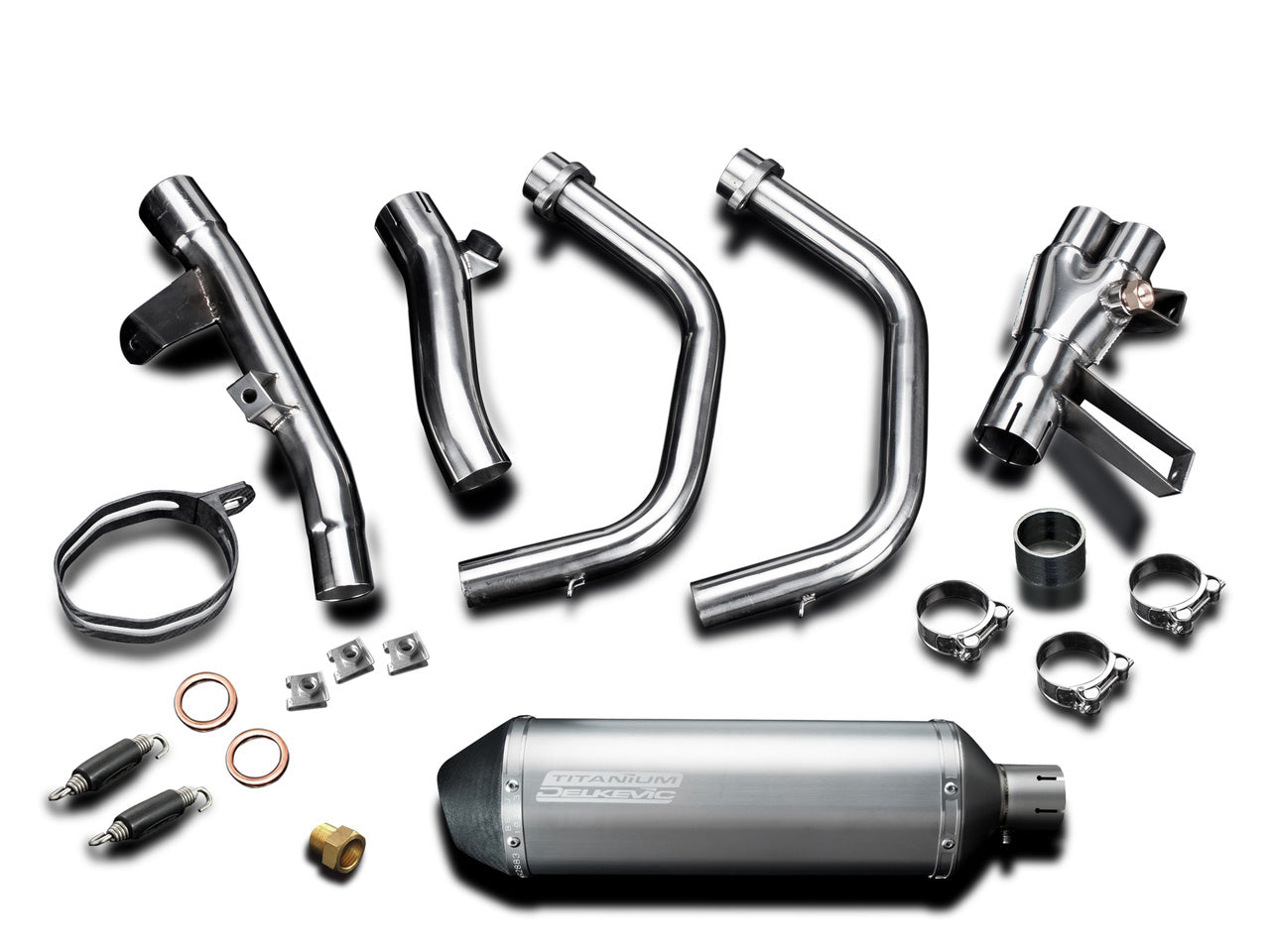 DELKEVIC Honda CB500 / CBR500R Full Exhaust System with 13.5" Titanium X-Oval Silencer