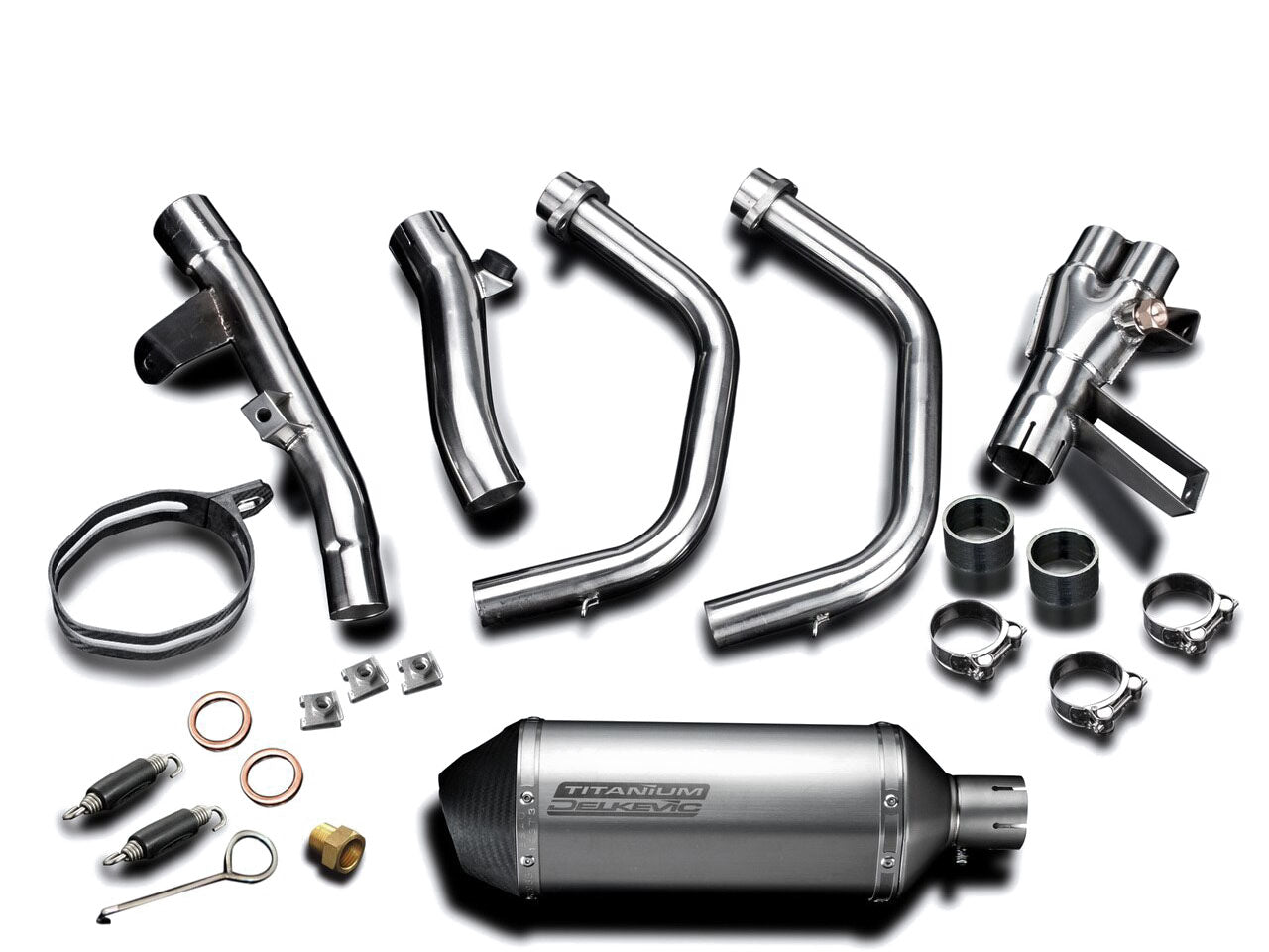 DELKEVIC Honda CB500 / CBR500R Full Exhaust System with 10" Titanium X-Oval Silencer