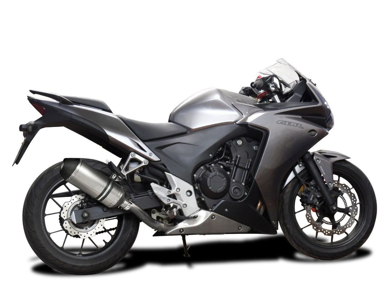 DELKEVIC Honda CB500 / CBR500R Full Exhaust System with 10" Titanium X-Oval Silencer