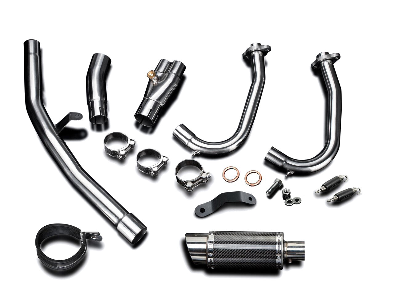 DELKEVIC Kawasaki Ninja 400 / Z400 Full Exhaust System with Mini 8" Carbon Silencer