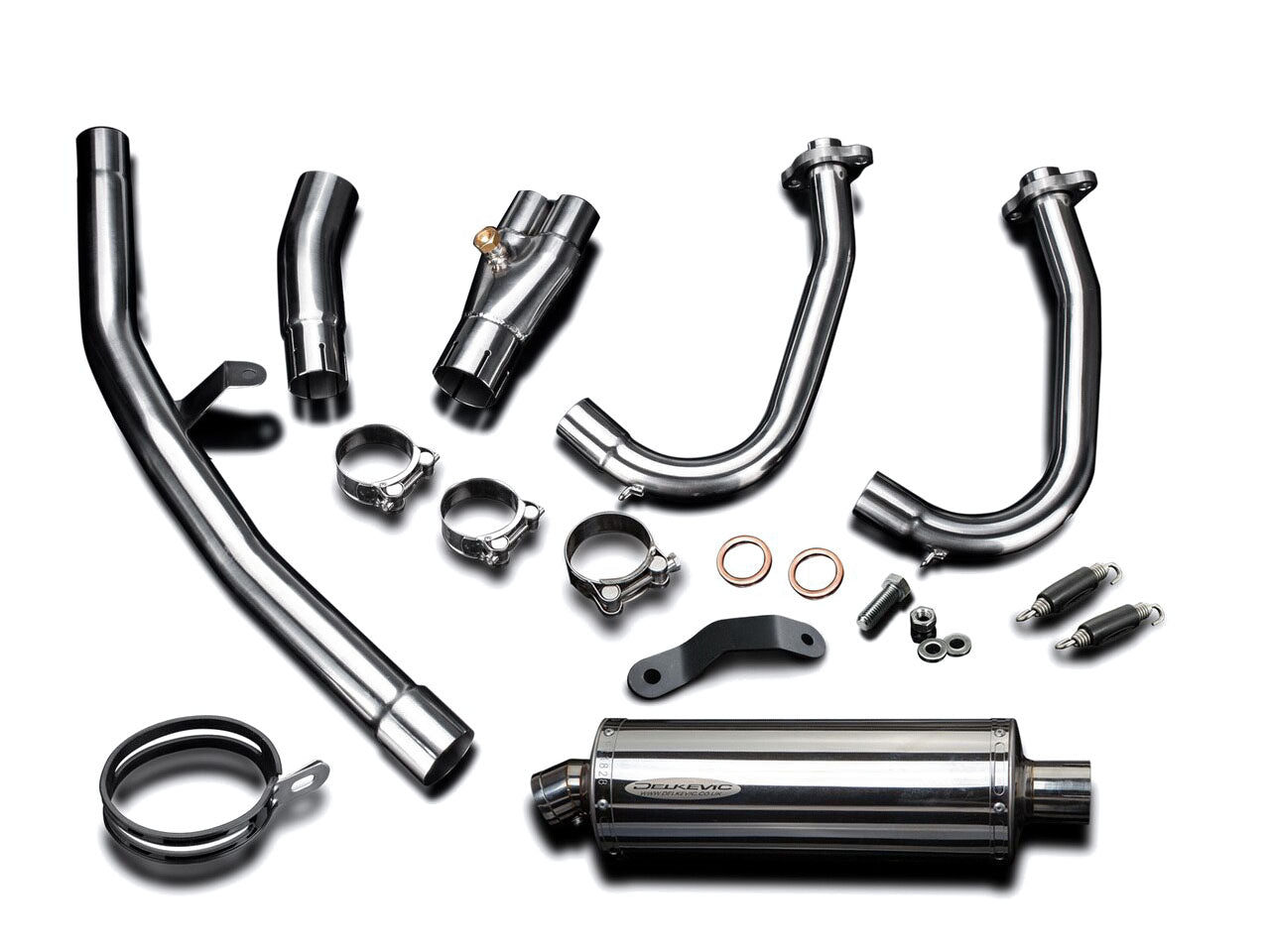 DELKEVIC Kawasaki Ninja 400 / Z400 Full Exhaust System with Stubby 14" Silencer