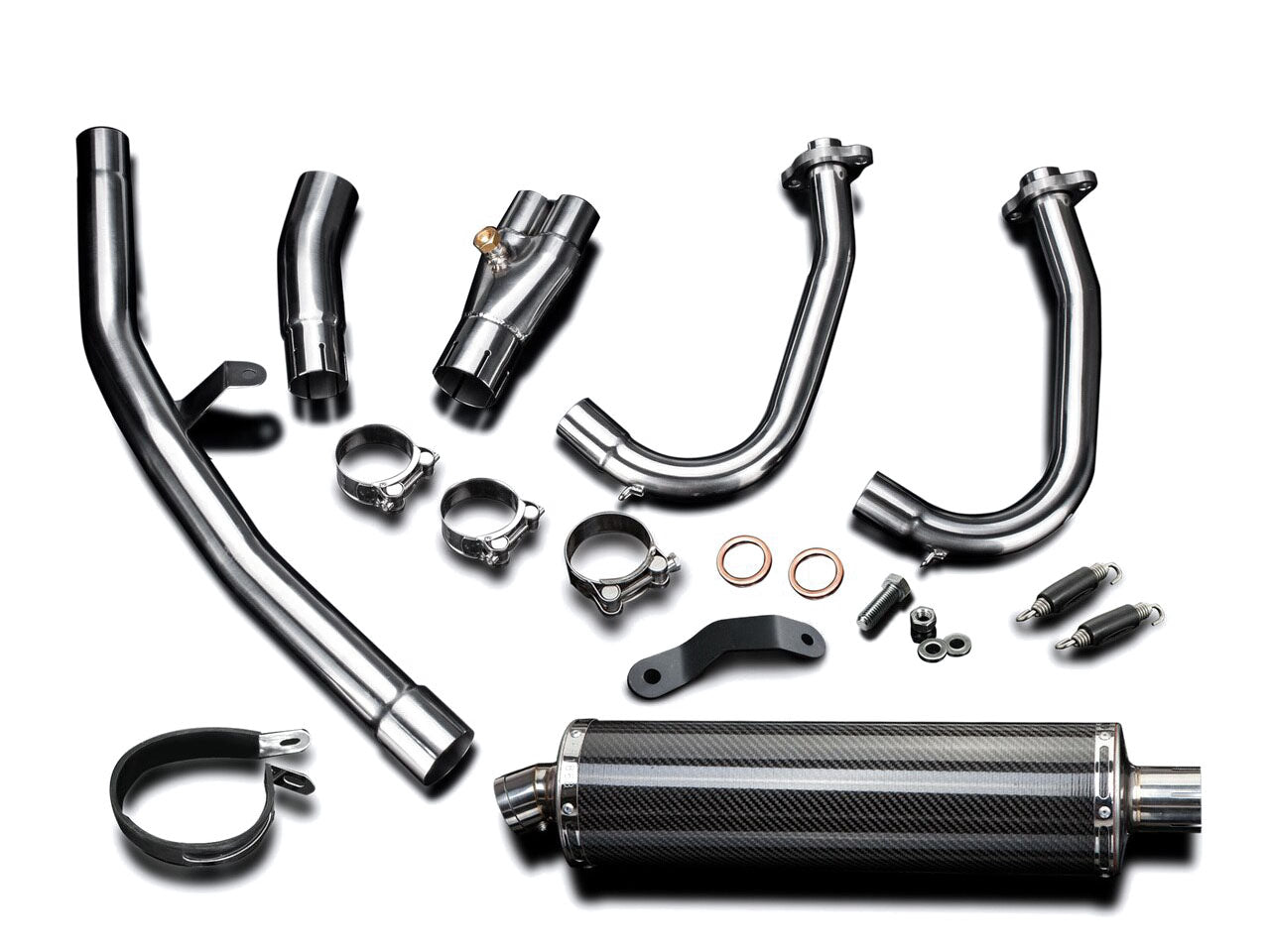 DELKEVIC Kawasaki Ninja 400 / Z400 Full Exhaust System with Stubby 18" Carbon Silencer