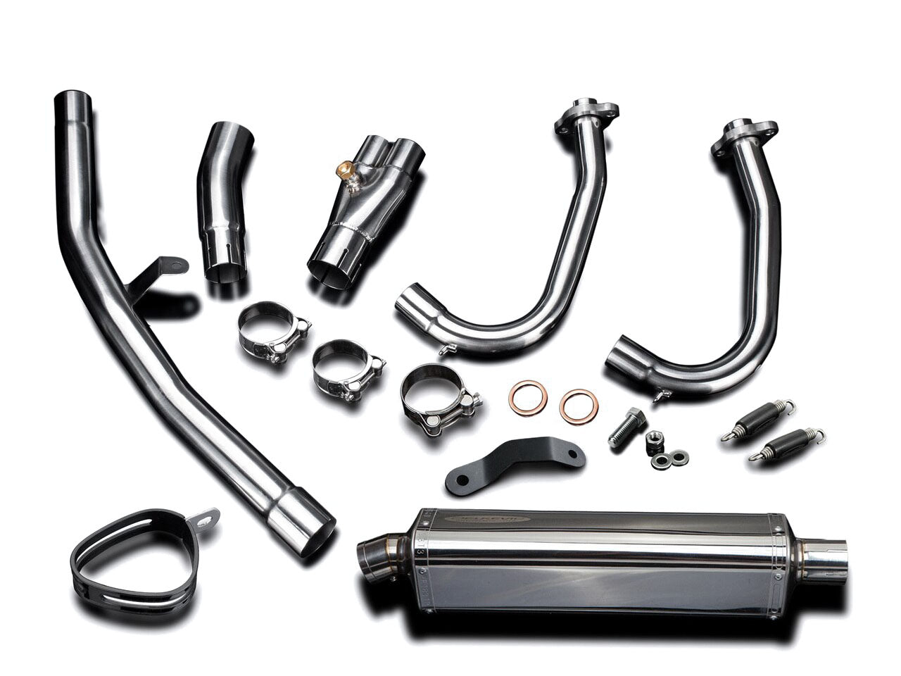 DELKEVIC Kawasaki Ninja 400 / Z400 Full Exhaust System with Stubby 17" Tri-Oval Silencer