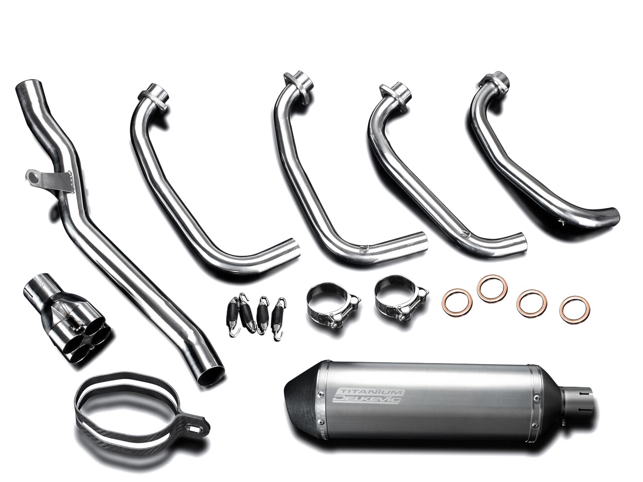 DELKEVIC Kawasaki ZRX1100 / ZRX1200 Full Exhaust System 13.5" X-Oval Titanium