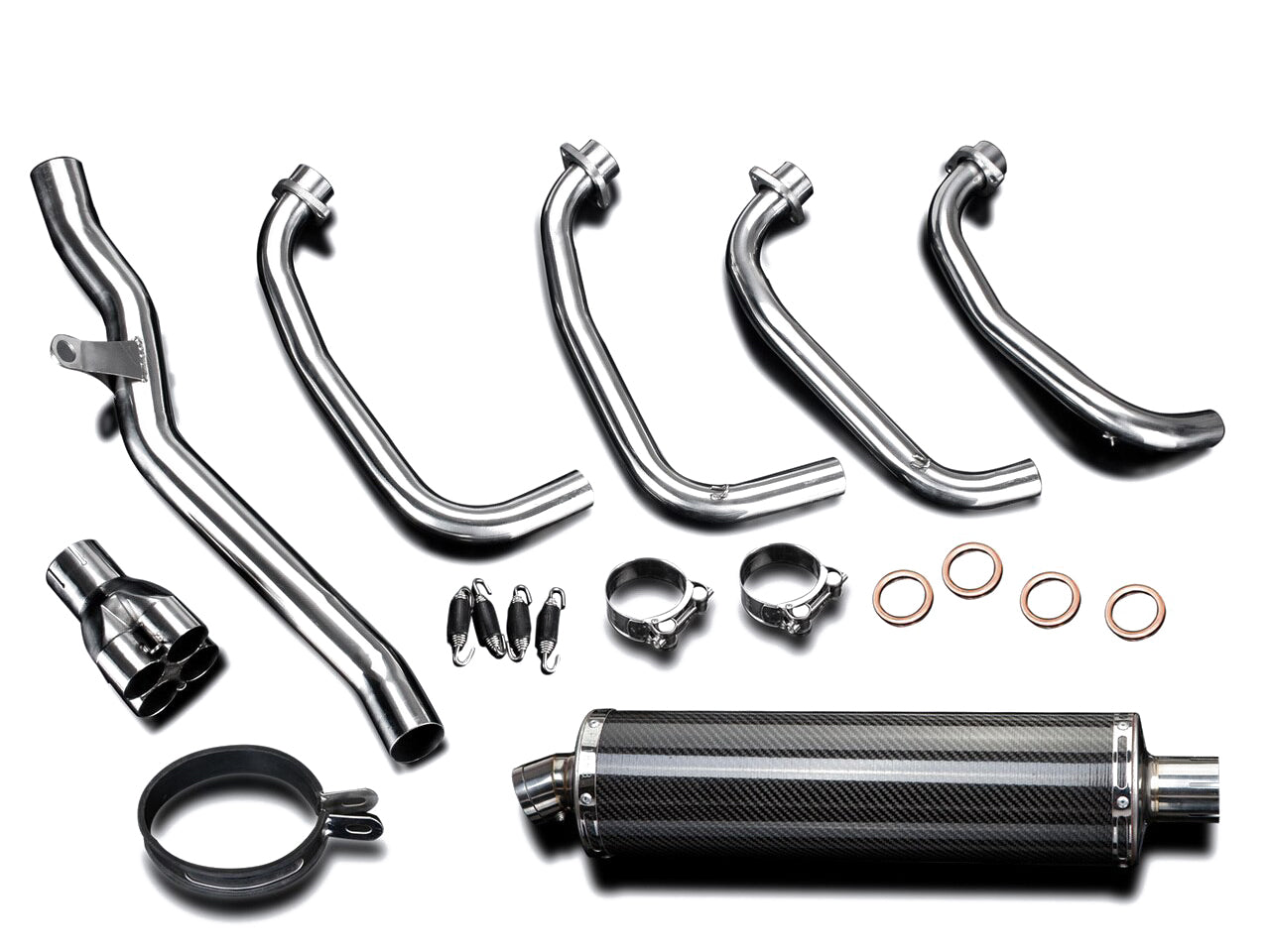 DELKEVIC Kawasaki ZRX1100 / ZRX1200 Full Exhaust System Stubby 18" Carbon