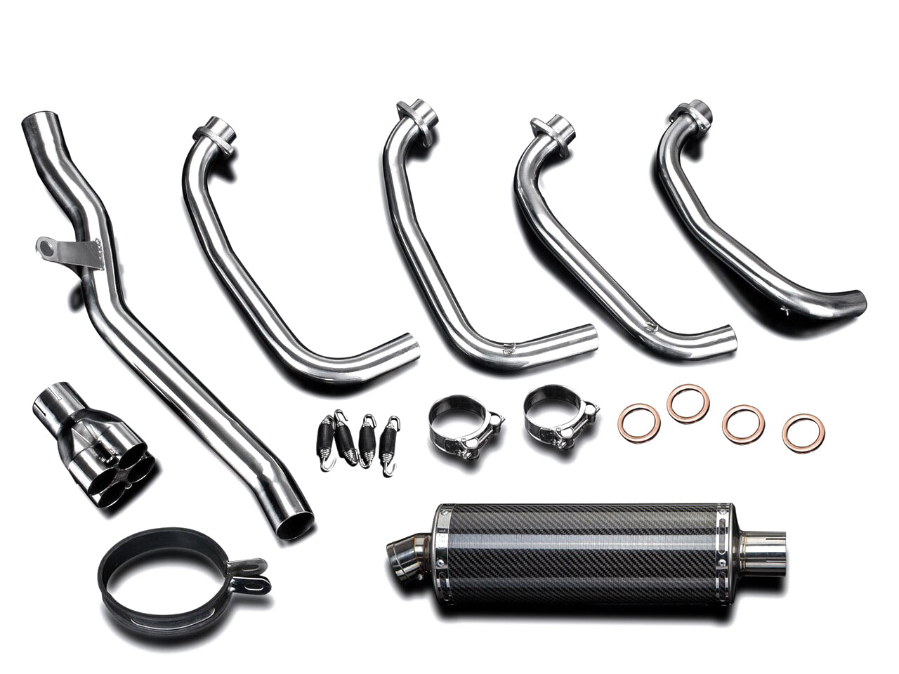 DELKEVIC Kawasaki ZRX1100 / ZRX1200 Full Exhaust System Stubby 14" Carbon