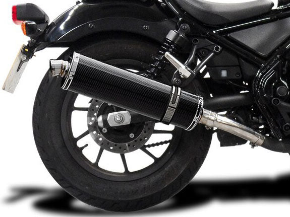 DELKEVIC Honda CMX300/500 Rebel Slip-on Exhaust Stubby 18" Carbon