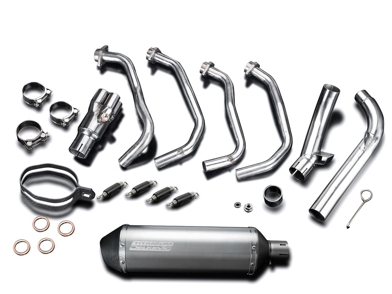 DELKEVIC Kawasaki Versys 1000 Full Exhaust System with 13.5" Titanium X-Oval Silencer