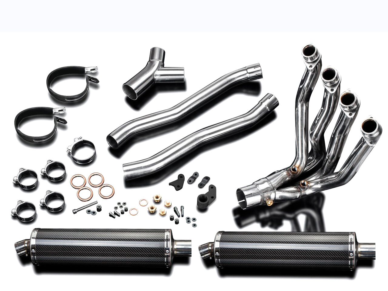 DELKEVIC Kawasaki GTR1400 / Concours 14 Full Dual Exhaust System Stubby 18" Carbon