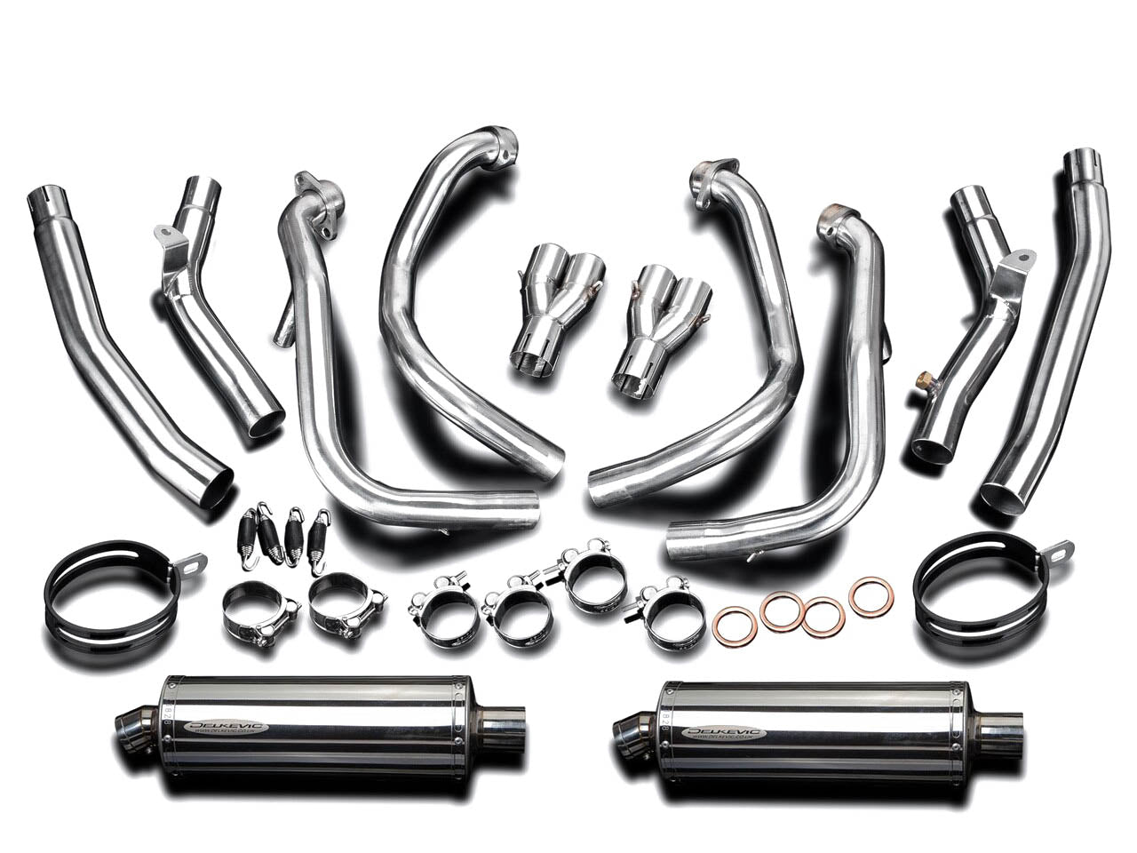 DELKEVIC Suzuki GSXR1300 Hayabusa (08/20) Full De-Cat 4-2 Exhaust System with Stubby 14" Silencers