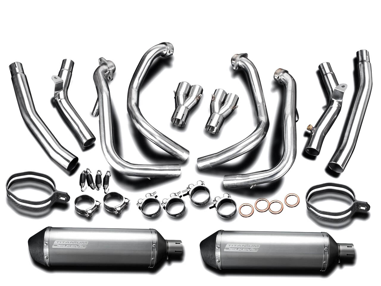 DELKEVIC Suzuki GSXR1300 Hayabusa (08/20) Full De-Cat 4-2 Exhaust System with 13.5" X-Oval Titanium Silencers