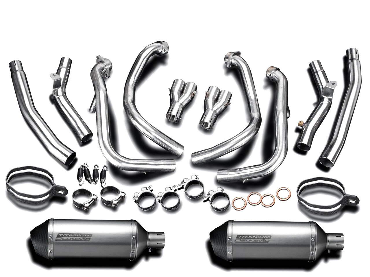 DELKEVIC Suzuki GSXR1300 Hayabusa (08/20) Full De-Cat 4-2 Exhaust System with 10" X-Oval Titanium Silencers