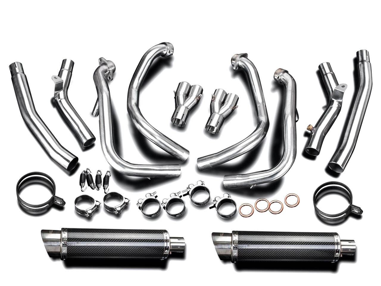 DELKEVIC Suzuki GSXR1300 Hayabusa (08/20) Full De-Cat 4-2 Exhaust System with DL10 14" Carbon Silencers