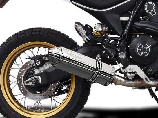 DELKEVIC Ducati Scrambler Desert Sled Slip-on Exhaust 13" Tri-Oval