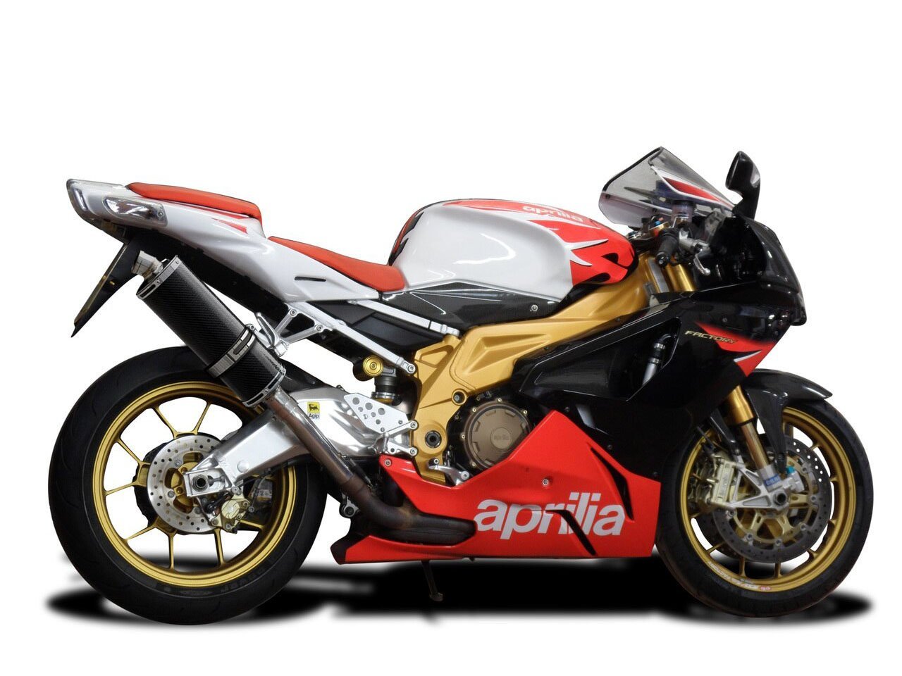 DELKEVIC Aprilia RSV 1000 R / Tuono V2 Slip-on Exhaust Stubby 14" Carbon