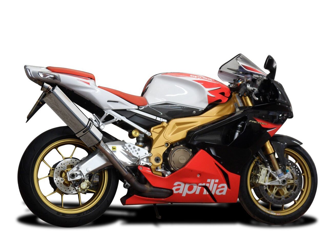 DELKEVIC Aprilia RSV 1000 R / Tuono V2 Slip-on Exhaust Stubby 17" Tri-Oval