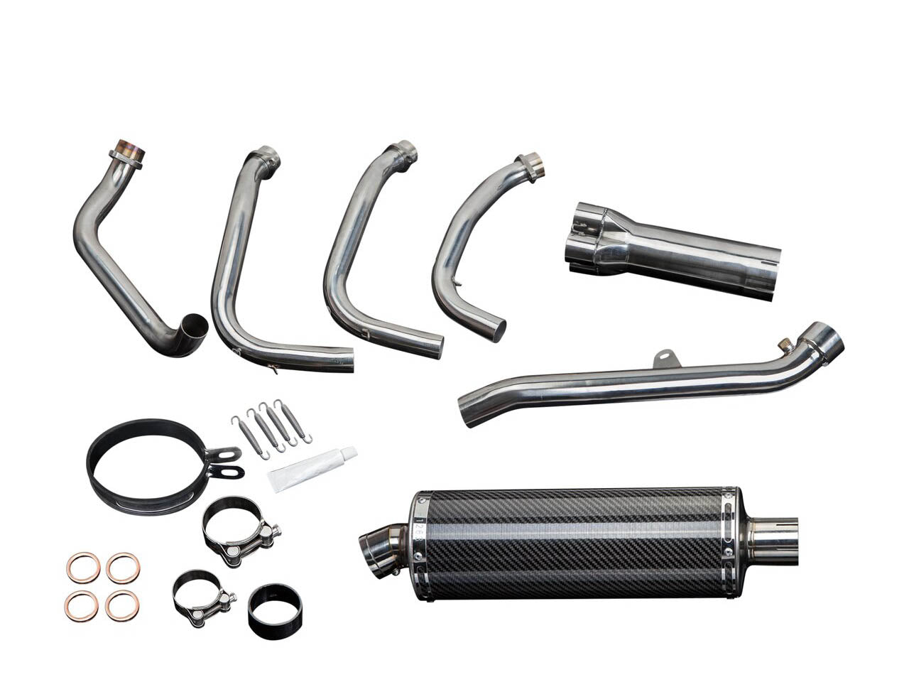 DELKEVIC Honda CBR1100XX Blackbird Full Exhaust System 4-1 with Stubby 14" Carbon Silencer