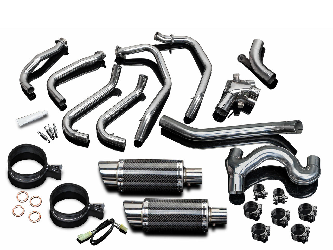 DELKEVIC Honda VFR800 VTEC Full Exhaust System Mini 8" Carbon