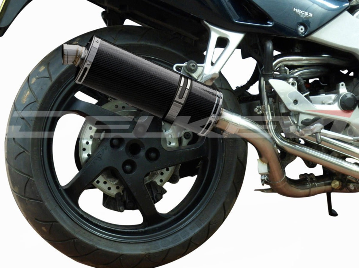 DELKEVIC Honda VFR800 Interceptor (98/01) Full Exhaust System with Stubby 14" Carbon Silencer