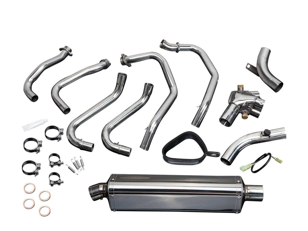 DELKEVIC Honda VFR800 Interceptor (98/01) Full Exhaust System with Stubby 17" Tri-Oval Silencer