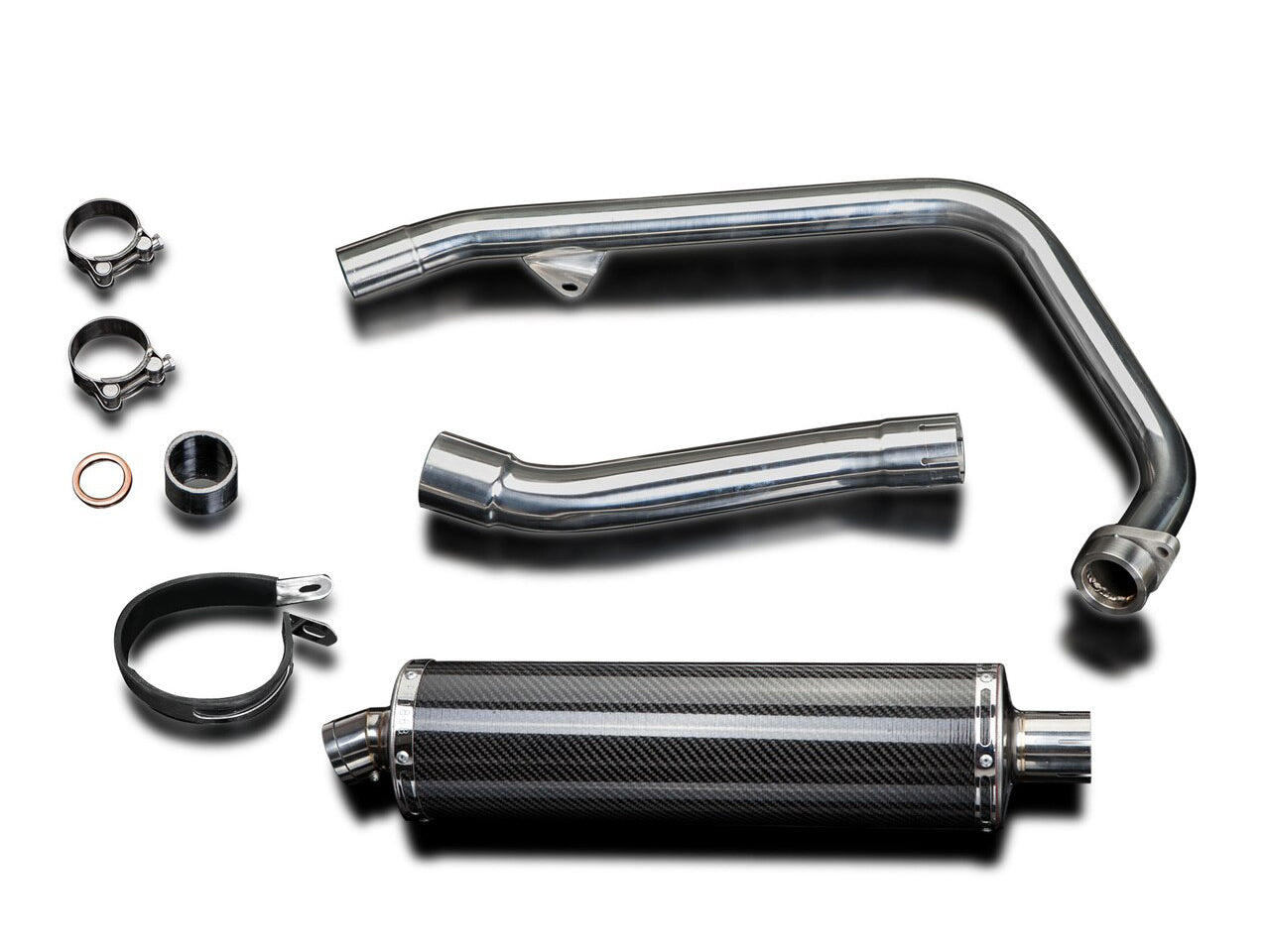 DELKEVIC Honda CBR250R Full Exhaust System with Stubby 18" Carbon Silencer