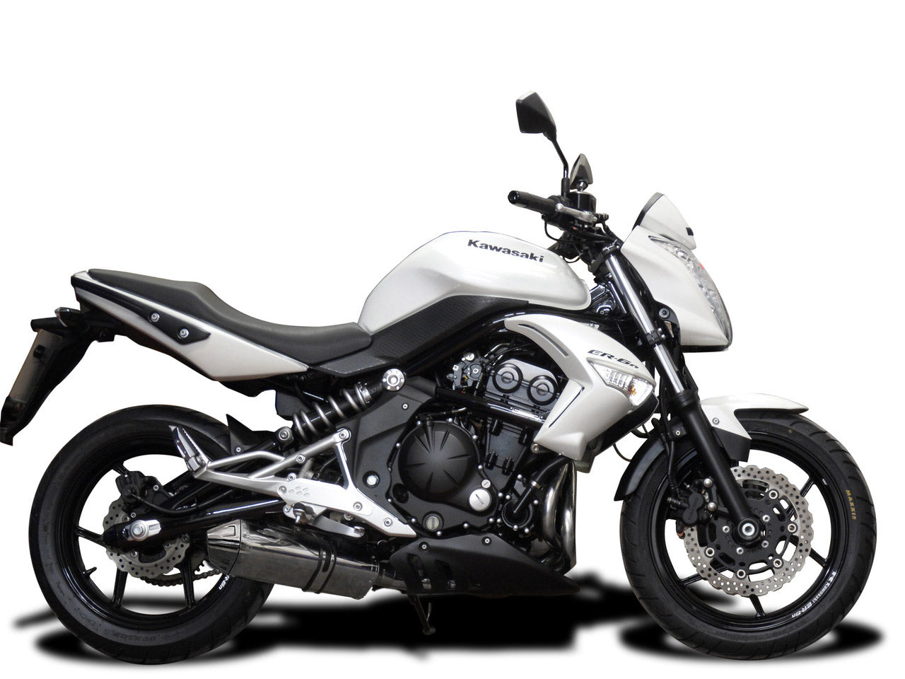 DELKEVIC Kawasaki ER-6N (09/11) Full Exhaust System with 13" Tri-Oval Silencer