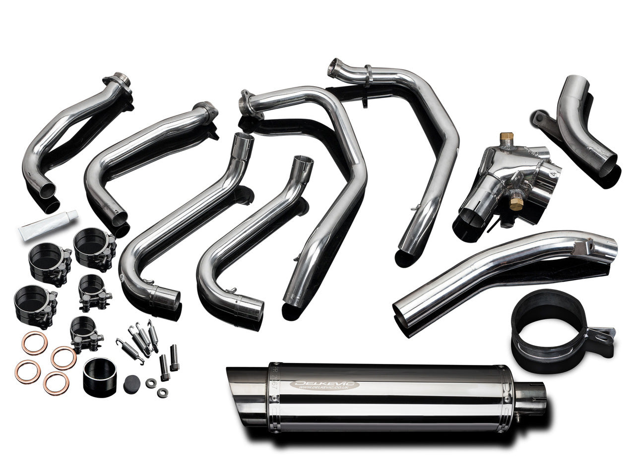 DELKEVIC Honda VFR800 Interceptor (98/01) Full Exhaust System with SL10 14" Silencer