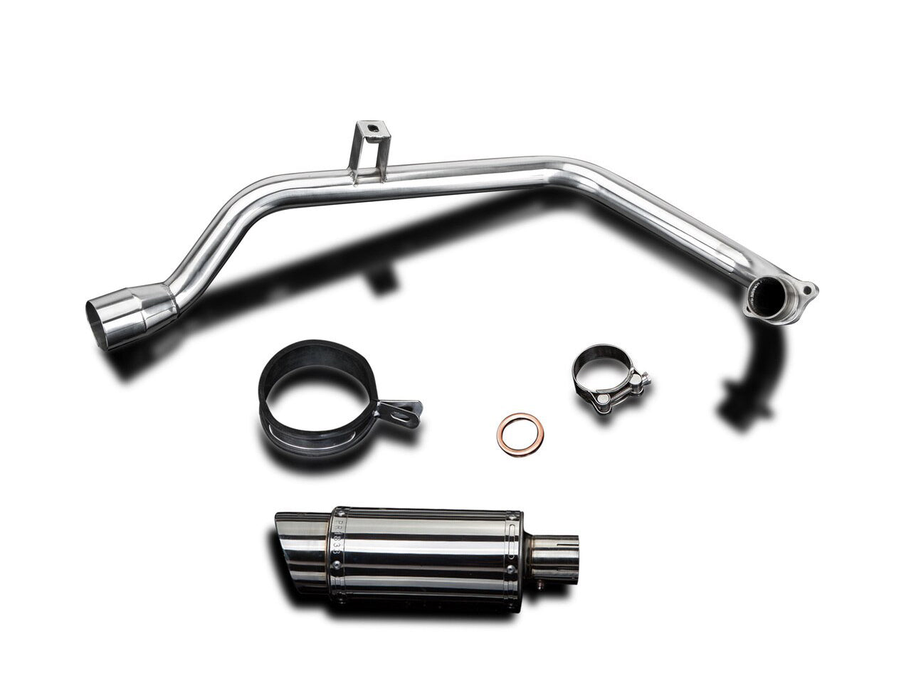 DELKEVIC Honda CB125F Full Exhaust System with Mini 8" Silencer