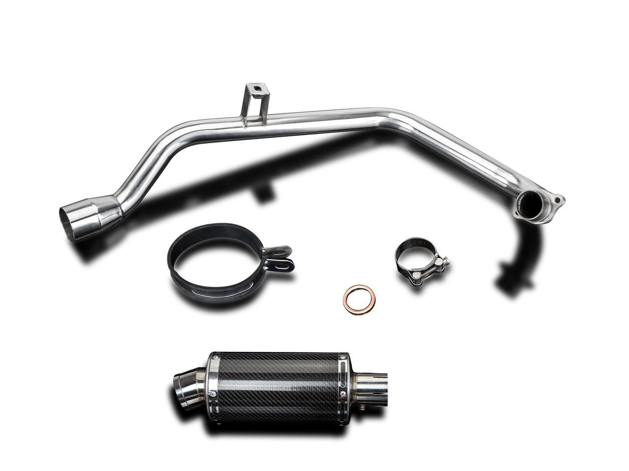 DELKEVIC Honda CB125F Full Exhaust System with DS70 9" Carbon Silencer