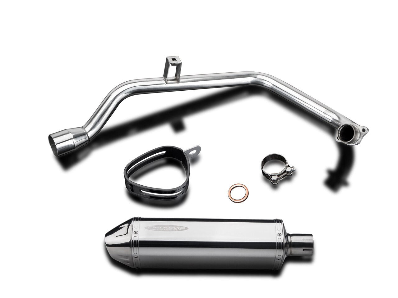 DELKEVIC Honda CB125F Full Exhaust System with 13" Tri-Oval Silencer