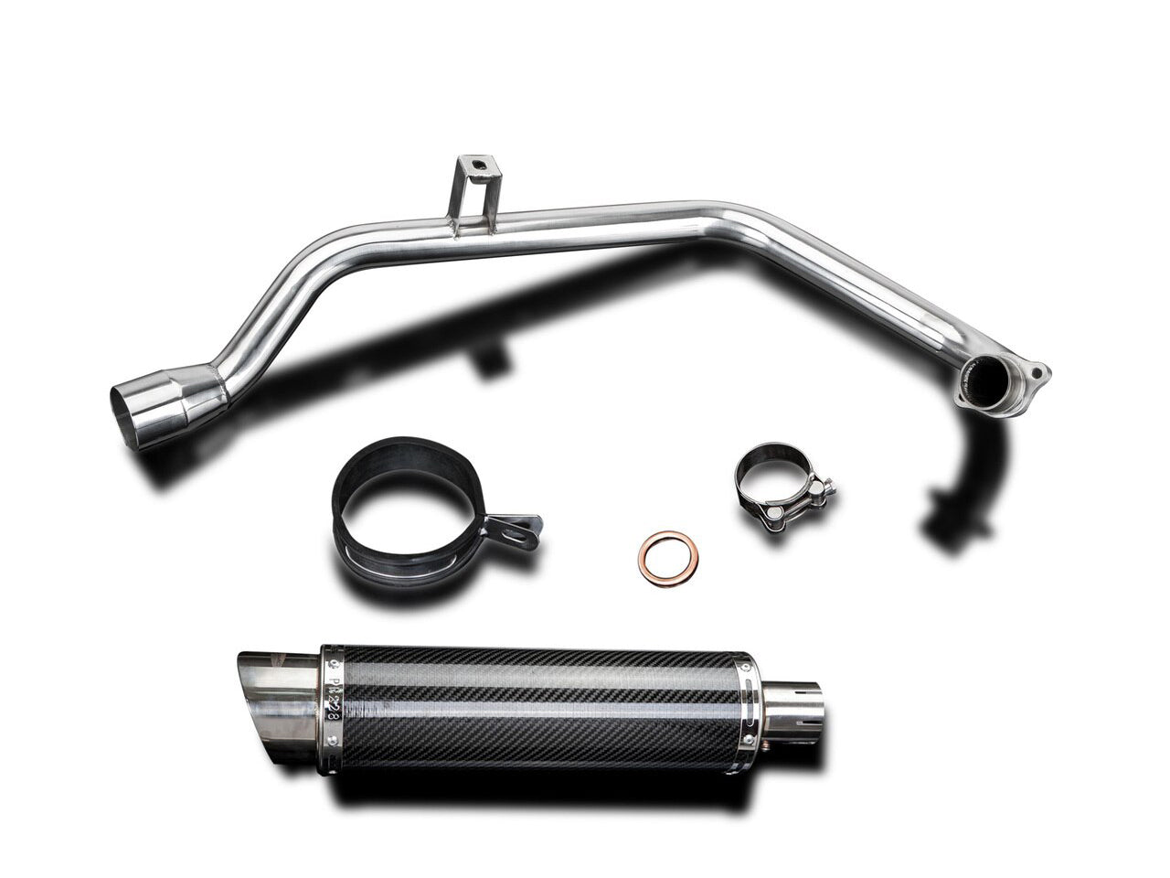 DELKEVIC Honda CB125F Full Exhaust System with DL10 14" Carbon Silencer