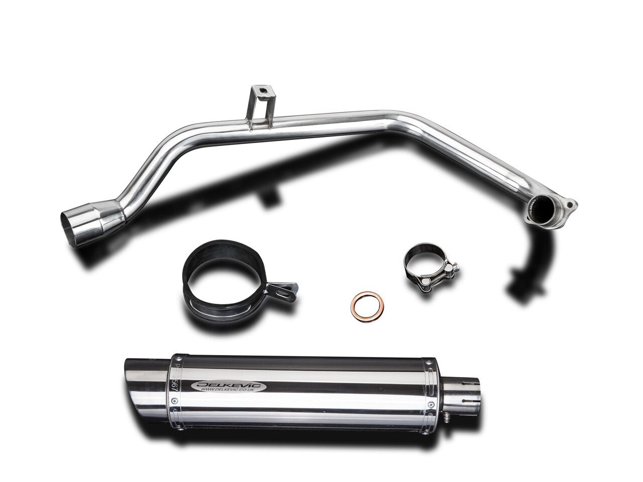 DELKEVIC Honda CB125F Full Exhaust System with SL10 14" Silencer