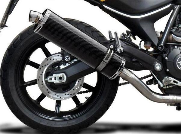 DELKEVIC Ducati Scrambler 800 Slip-on Exhaust Stubby 18" Carbon