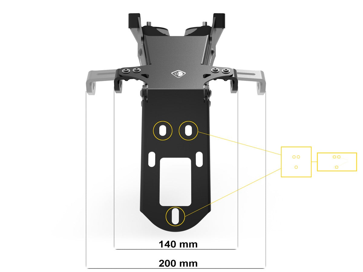 PRT16 - DUCABIKE Ducati Multistrada V4 (2021+) Adjustable License Plate Holder "Evo"