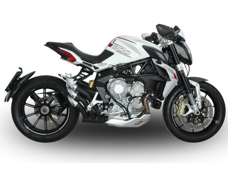 QD EXHAUST MV Agusta Dragster 800/RR Triple Slip-on Exhaust "Power Gun" (dark; EU homologated)